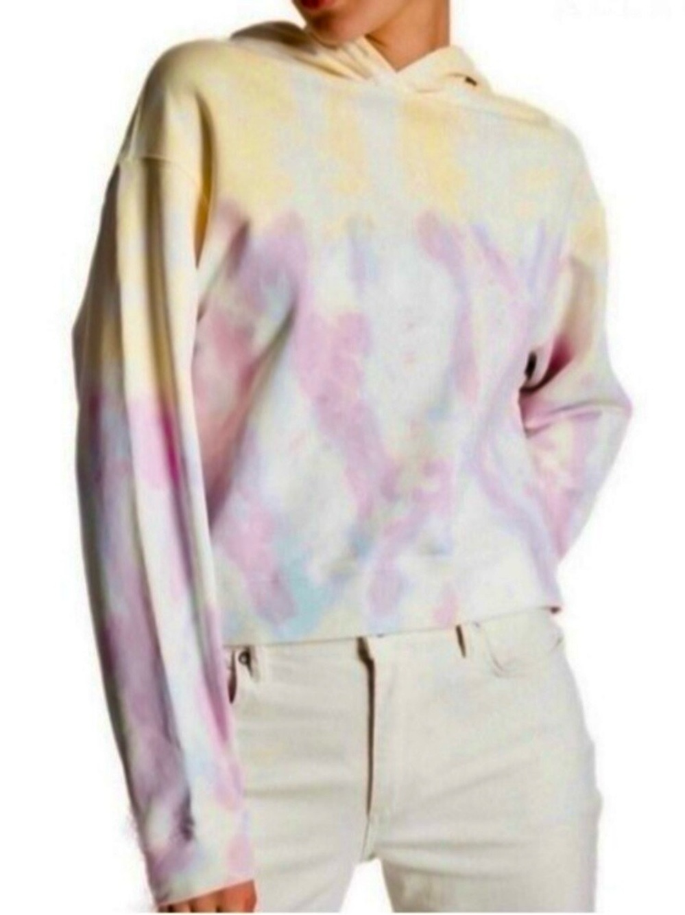 AllSaints Pippa Pastel Multicolor Tie-Dye Hoodie Pullover Sweatshirt Top Size 10